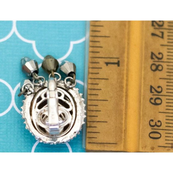 Vintage Silver Tone Spikey Geometric Clip On Earrings by Crown Trifari - R34 - Picture 3 of 3